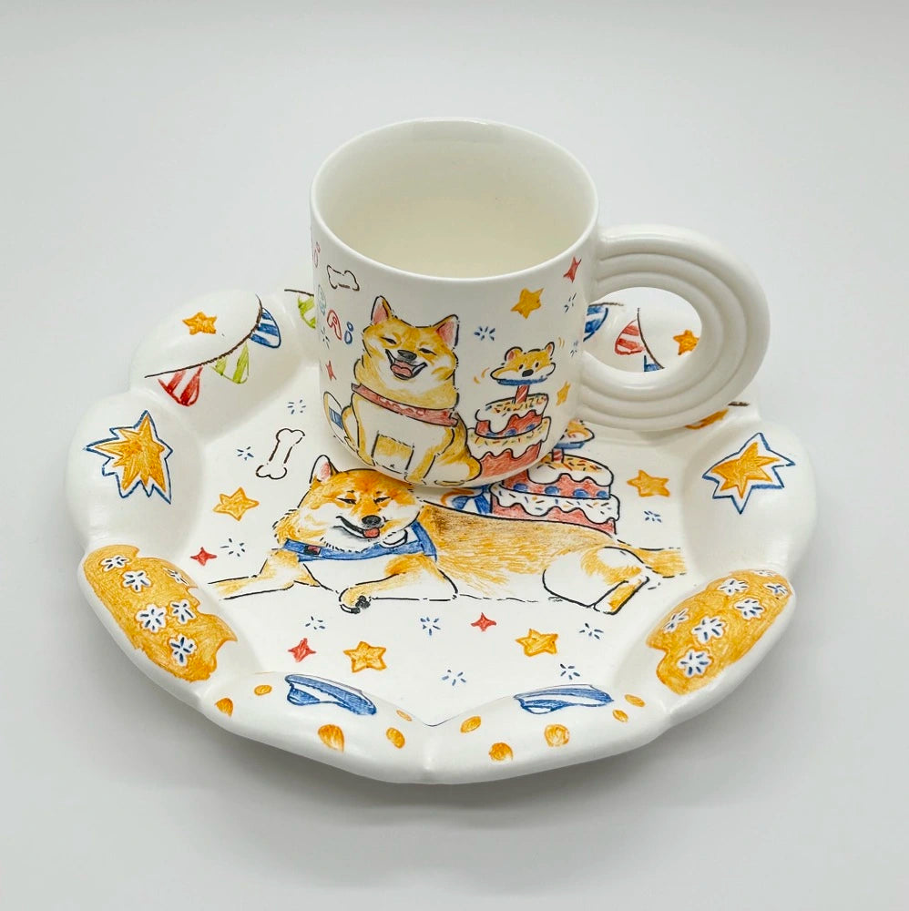 Tailored Pet Portrait Mug & Saucer Set