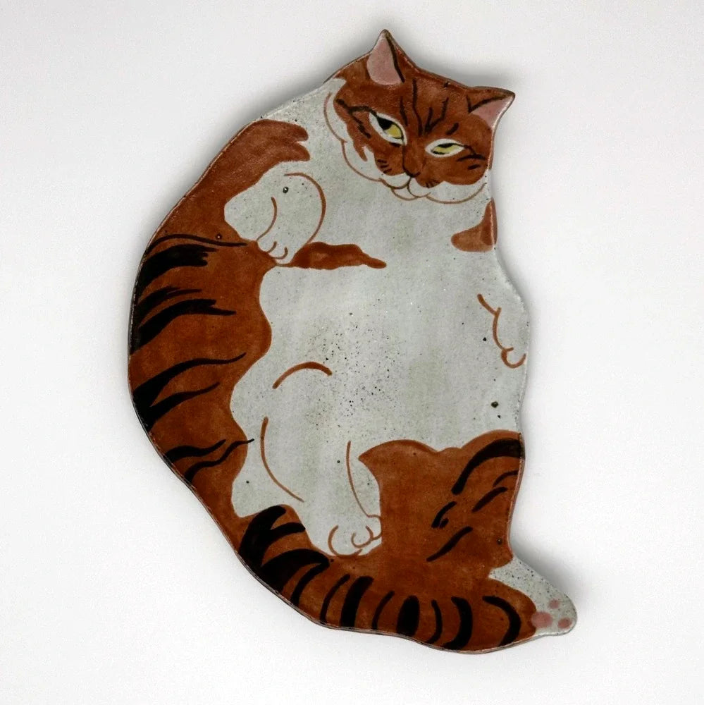 Purrfectly Painted Cat Plate - Chubby Cat